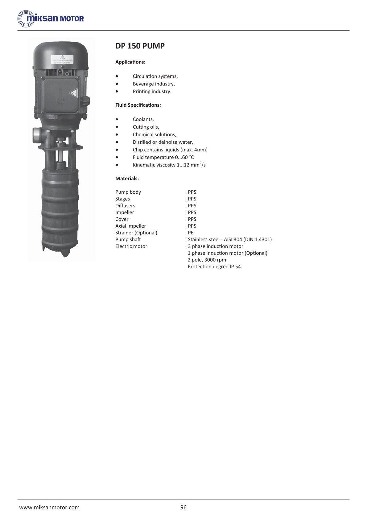 Miksan DP 153 -leikkuunestepumppu