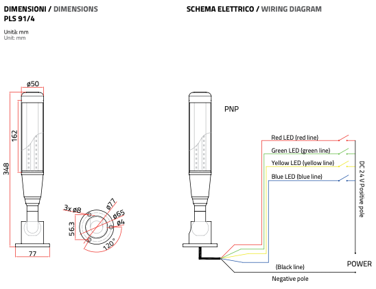 Tecno Piu PLS 91 - LED-valomajakka 24 VDC