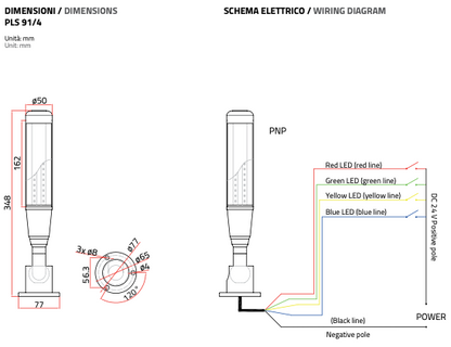 Tecno Piu PLS 91 - LED-valomajakka 24 VDC